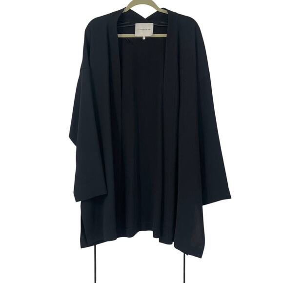 LAFAYETTE 148 NEW YORK Open Front Jacket Blazer Black Belted Lightweight Sz XXL - Picture 3 of 9